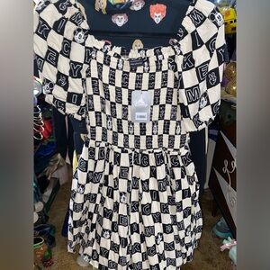 Disney Black and White puff sleeve dress by herUniverse